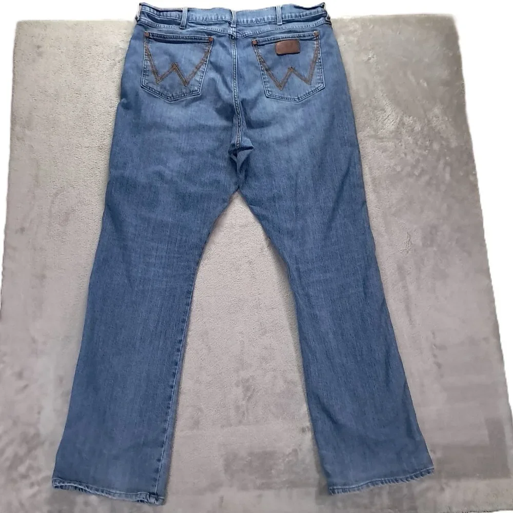 Wrangler Retro Jeans Men 39x35, Tag 38x36 Relaxed Bootcut Blue Denim Stretch